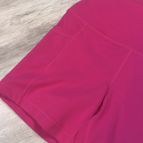 Yogalicious Lux Tribeca Hot Pink Shorts | High Waisted 5” Athletic Performance - Picture 4 of 5